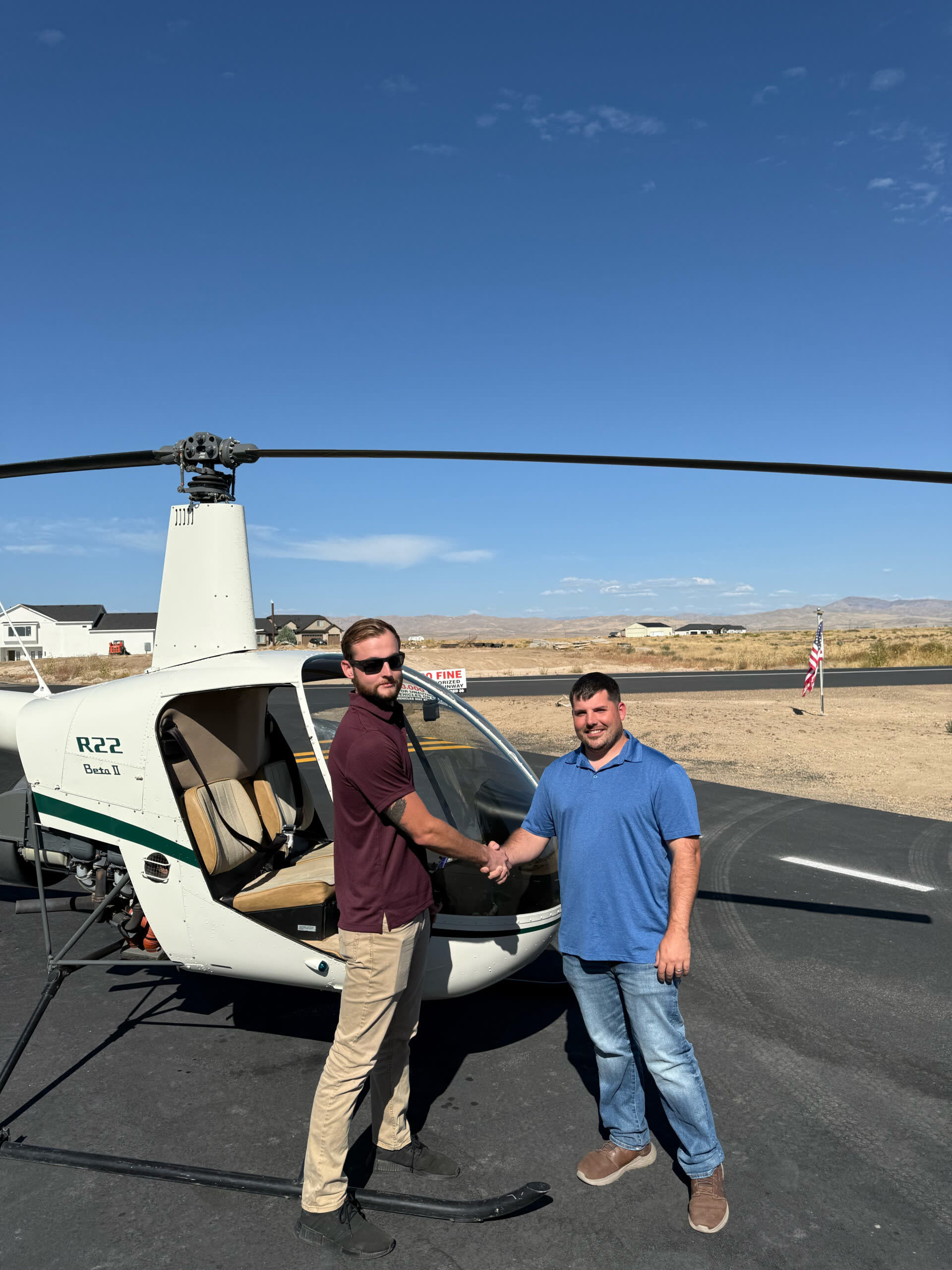 Helicopter in flight